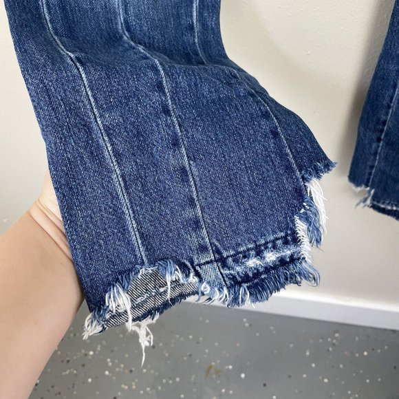 FRAME Le Original Wetherly Mix Distressed Denim Rigid Straight Leg Jeans Size 27 - Picture 4 of 11